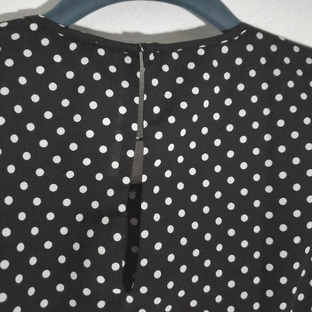 Michael Kors Pleaded Polka Dot Top M - Picture 6 of 8